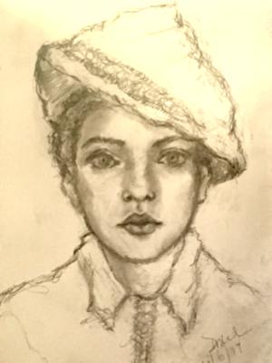 Sketchbook drawing #14 (Portrait study A)