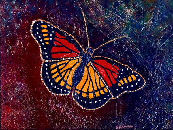 Prints and note cards of "Monarch" butterfly collage.